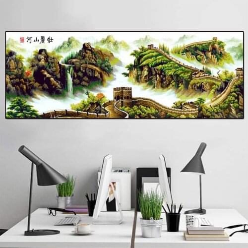 5d Diamond Embroidery Full square Drill Diamond Painting Kit Diy diamond Mosaic Mountains and Rivers of the Great WallZP-2658
