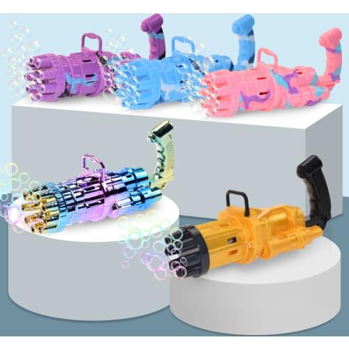 Automatic Gatling Bubble Gun Kid Toys Summer Outdoor Toys Bath Toy Electric Bubble Machine Soap Bubble Wedding Toy for Kids Gift