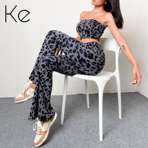 KE leopard print fitness pants womens high-waist running quick-drying sports pants are thin dancing training yoga pants