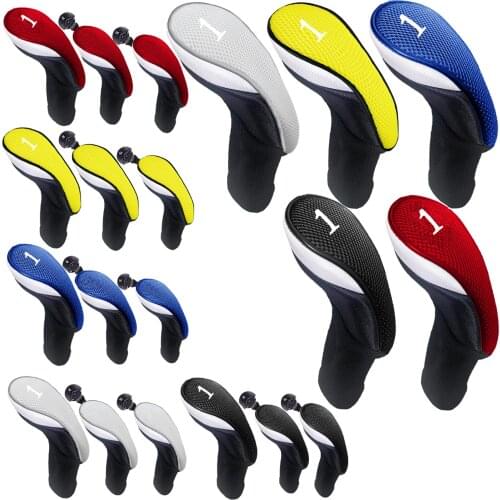 Long Neck Golf Cover Woods Head Covers Interchangeable Tag No.1 3 5 7 X for Driver Fairway Hybrid Accessories Drop Shipping