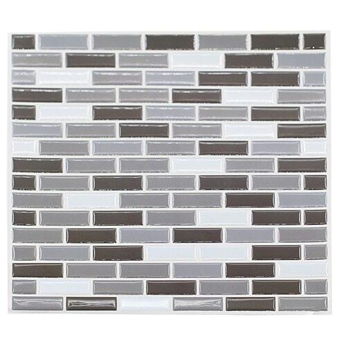Home Kitchen 3D Mosaic Bricks Style Self-adhesive Wallpaper Wall Sticker