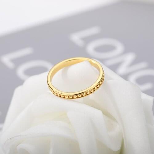 Aesthetic Rings For Women Vintage gold color Stainless Steel engagement ring Fashion Jewelry Accessories Gift For Mothers day