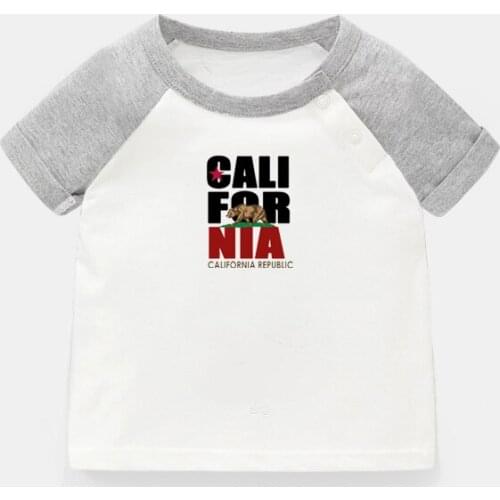 Famous Call For NIA California Republic Design Newborn Baby T-shirts Toddler Graphic Raglan Color Short Sleeve Tee Tops