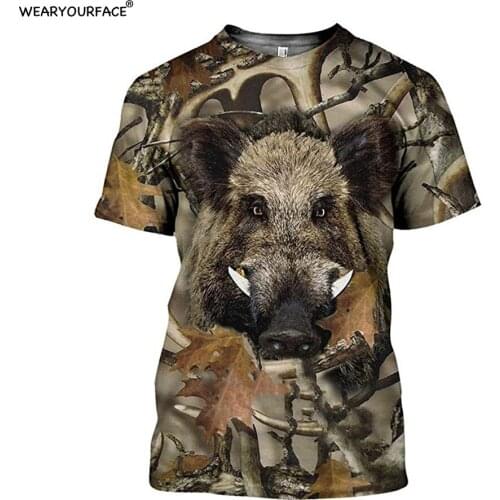 Wild Boar Animal 3D All Over Print T Shirts Short Sleeve Hipster Streetwear Funny Shirts Women Unisex Oversize Clothing
