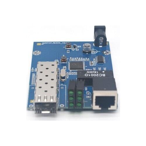 Gigabit One Optical and One Optical Fiber Transceiver Motherboard PCBA SFP / LC Interface QCA8334 Qualcomm Solution