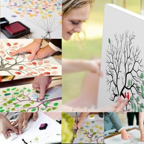 Canvas Poster Fingerprint Guest Book For Girls Boys First Communion DIY Baby Baptism Decor Girls Birthday Gifts Party Souvenir