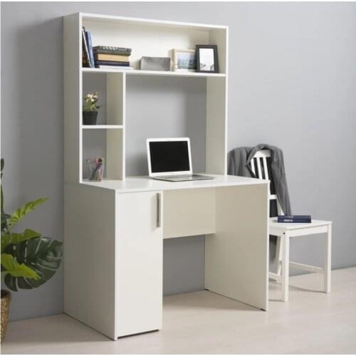 MDF Computer Desk 3 Layer Openning Shelf with One Storage Door Modern Style for Study Office Room Easy Assembly 100х60х165.4 cm
