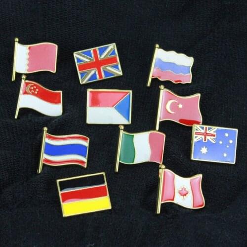 National Flag Brooch of All Countries In The World Metal Enamel Oil Painting Brooch Wrapped Clothes Brooch National Accessories