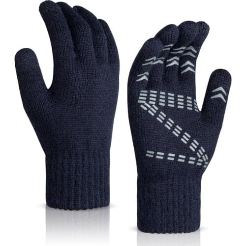 OZERO Gloves Unisex Touchscreen Fingers Anti-Slip Winter Thermal Knit Mittens Outdoor Sports Motorcycle Motorbike Riding Gloves