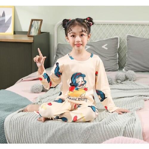 New Sale 2021 Spring Autumn Baby Sleepwears Suits Lovely Gilr Pajamas Children Pyjamas Girls Cartoon Pijamas Kids Clothing Set