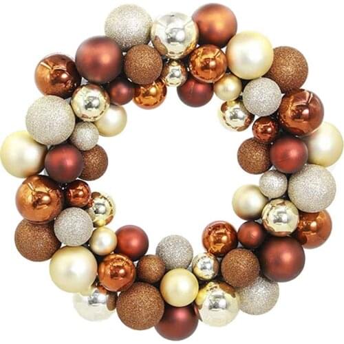 New Bronze Christmas Party Decor Wreath Ball Ornaments Shatterproof Hanging Wreath Door Window Hanging Xmas Party Supplies A35