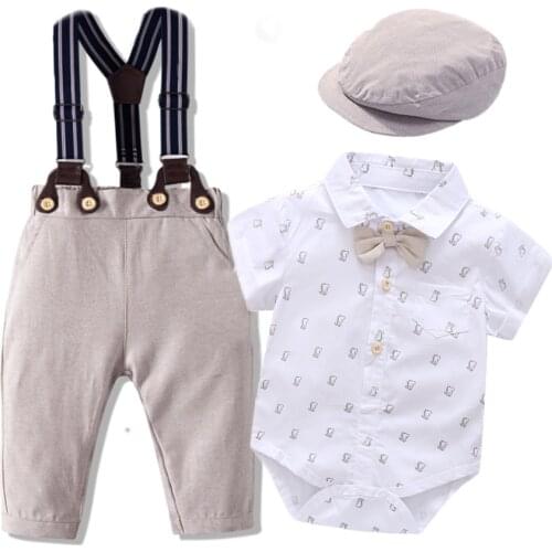 Newborn Clothes Baby Boys Cotton Clothing Infant Printed Bodysuit + Bib Pants Outfit Fashion Children Fall Costume 2021 New