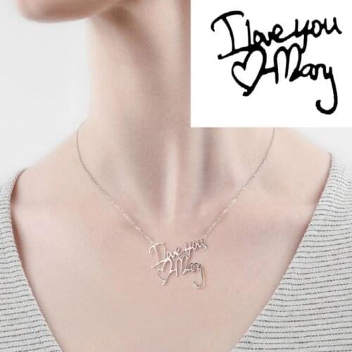 Custom Handwriting Necklace, Handwriting Letter Necklace ,Personalized Signaturen Keepsake GIFT . Memorial Meaningful Gift