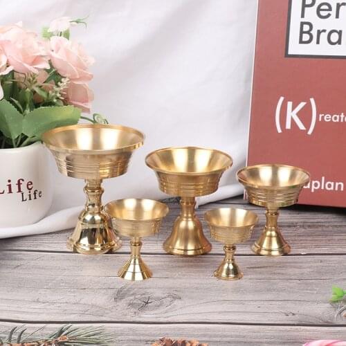 Craft Candle Holder Candlestick Candelabrum Art Candle Holder Party Multi-Size Golden Copper Alloy Festival Ornament Home Decor