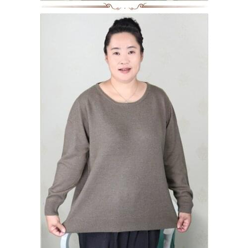 Plus Size Women Clothing 5XL 6XL7XL 8XL 9XL Large Size Middle Aged Clothes Mother Cashmere Sweater Knitted Shirt Long Sleeve
