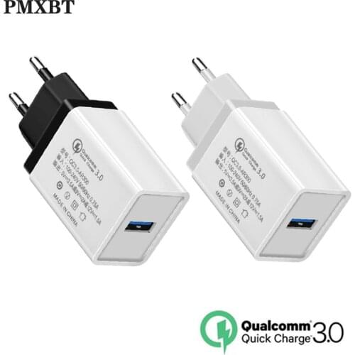 QC3.0 USB Charger EU Plug Fast Charging Travel Wall Chargers For Samsung Huawei Xiaomi Mobile Smartphone Power Adapter USB Cable