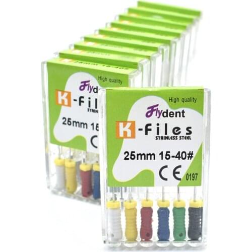 Dental Instrument K Files Endodontic Stainless Steel K Files 25mm Root Canal Handuse Files Used For Root cleaning dentistry Tool