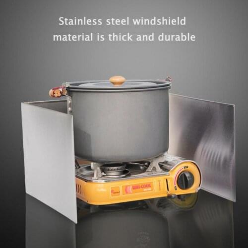 Outdoor Aluminium Alloy Wind Screen Shield Foldable Stove Windshield Camping Cooking BBQ Gas Cassette Stove Equipment Dropship