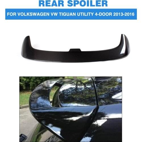 Car Rear Roof Boot Lip Spoiler Window Wing Fit For Volkswagen VW Tiguan Utility 4-Door 2013 - 2016 Carbon Fiber / FRP Unpainted