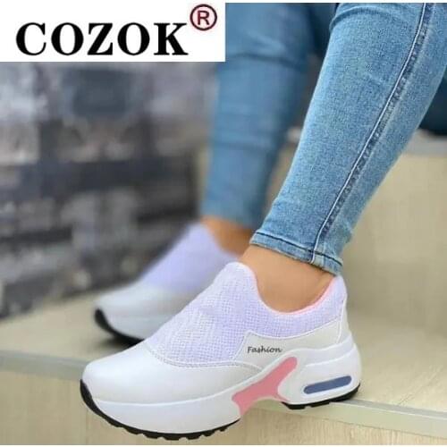 COZOK 2021 NEW Women Sandals Platform Solid Color Flats Ladies Shoes Casual Breathable Wedges Ladies Walking Sneakers
