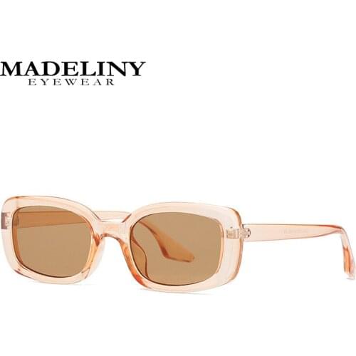 MADELINY Small Rectangle Women Sun Glasses Brand Men UV Shades Retro Square Black Sunglasses 2021 Luxury Glasses Eyewear MA462