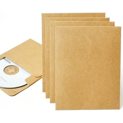 10pcs Square CD Storage Paper Bag Creative Retro Kraft Paper Thickened Envelope Bag