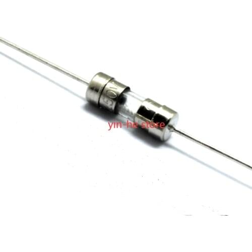 100PCS 250V6.3AFuse tube 3.6*10mm 6.3A double cap with lead glass fuse quick disconnect F6.3AL250V
