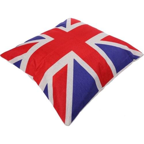 16" Pillow Cases UK Flag Square Union Jack Linen Home Decorative Cushion Cover