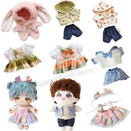 20cm Plush Doll Outfit Clothes Stuffed Toy Baby Dolls Accessories for Korea Kpop EXO Idol Dolls Super Star Figure Dolls