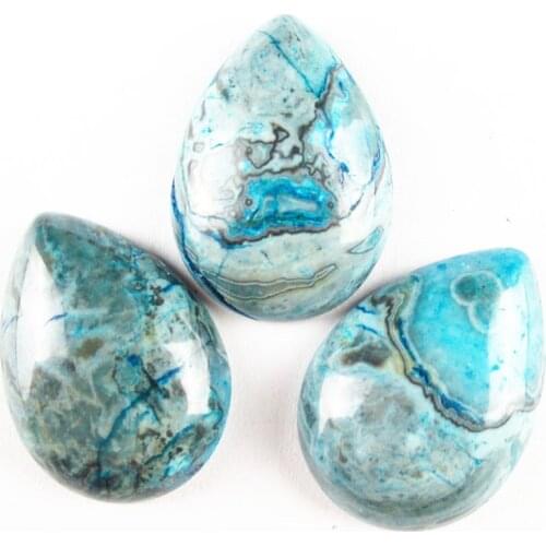 42g 10Pcs 25x18mm Blue Crazy Lace Agates Teardrop Cab Cabochon 295-JM