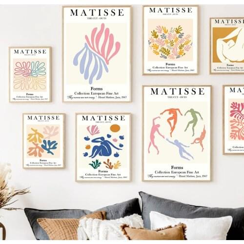 Abstract Matisse Colorful Coral Girl Body Nordic Posters And Prints Wall Art Canvas Painting Wall Pictures For Living Room Decor