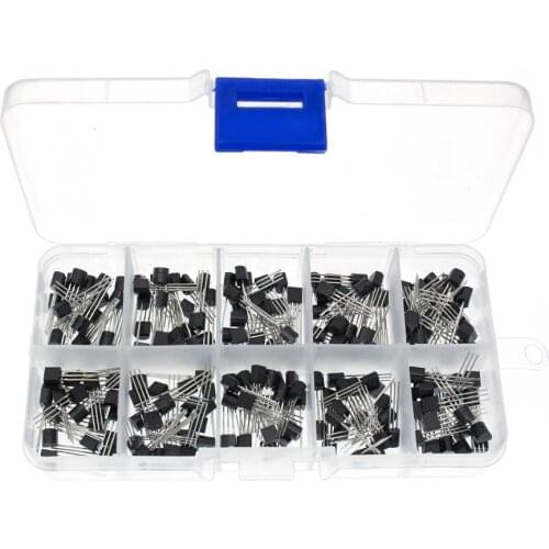 BC337 BC327 2N2222 2N2907 2N3904 2N3906 S8050 S8550 A1015 C1815 Transistor Assortment Kit 10value 200PCS,Transistors Box Pack