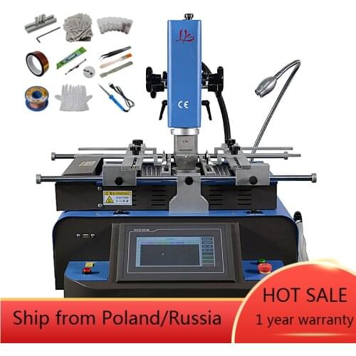 BGA Rework Machine 4800W G580 Semi Automatic Solder Station Hot Air Chip Soldering with Brush Scraper Glove Wick Tweezers