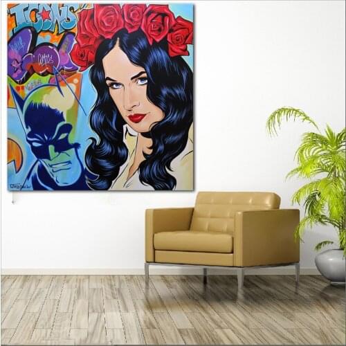 Large size Printing Oil Painting Abstract blue eyes girl wall art canvas prints pictures for living room and bedroom No Frame