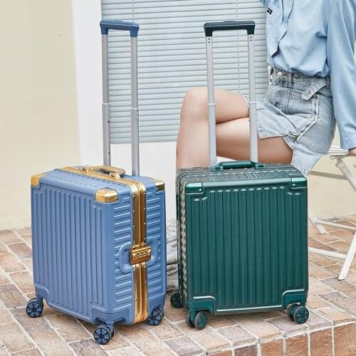 18 inch Carry on luggage Aluminum framed luggage bag New Fashion designer luggage suitcase Travel waterproof suitcase for women