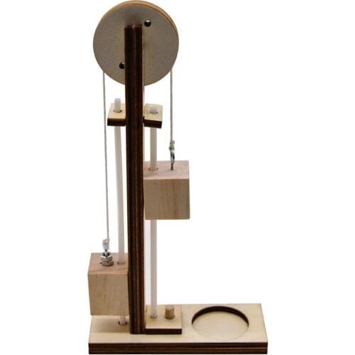DIY Wooden Block Tackle Pulley Toy Students Science Learning Early Education