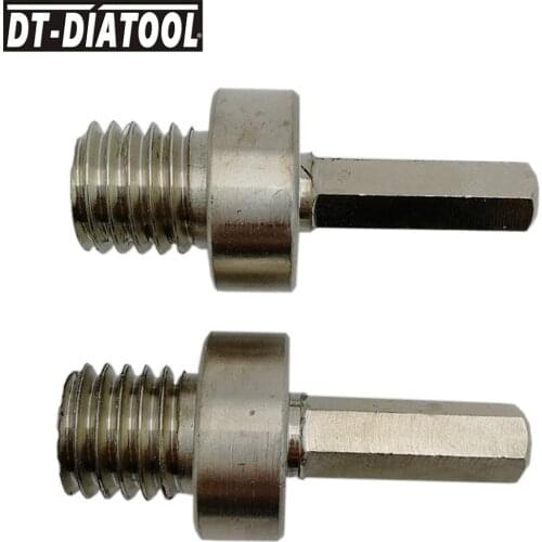DT-DIATOOL 2pcs/set Adapter 5/8"-11 Male Thread to 3/8 Hexagon Shank Connection Converter For Drill Core Bits Grinding Disc
