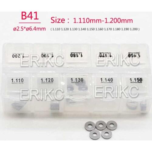 ERIKC B41 50PCS SIZE (1.110mm-1.2mm) Common Rail Diesel Nozzle Copper Gasket Washer Washer FOR BOSCH Injector Shims Kit