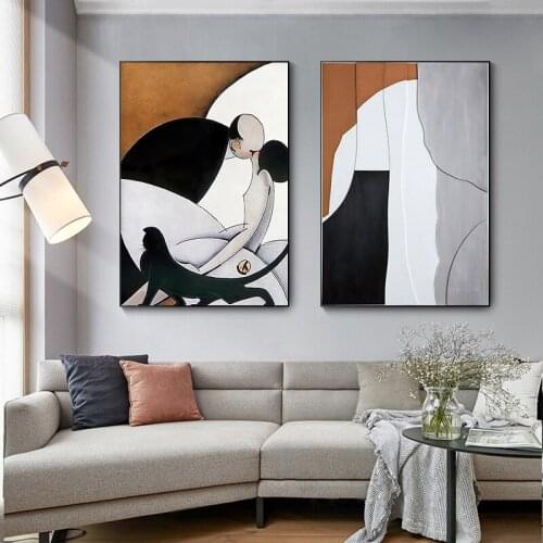 Frameless Abstract Character Modern Minimalist Porch Aisle Hanging Living Room Sofa Background Wall Dining Room Mural Wall Art