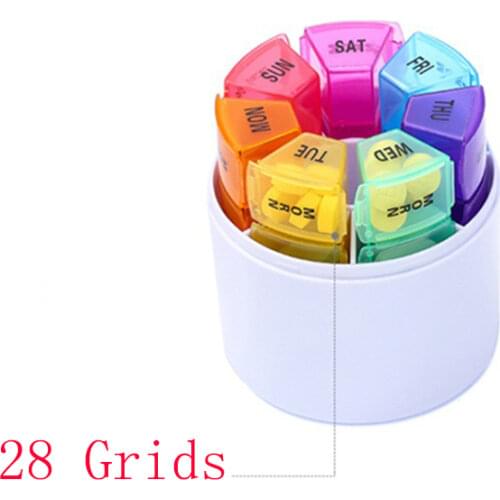 7pcs Pill Box 7-Day Medicine Box Organiser Portable Dispensing Covered Partitioned Pill Box Organiser Set for Outdoors Travel
