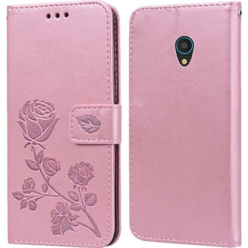 Luxury Leather Flip Book Case for Alcatel U5 3G 4G 4047D 4047Y U5 HD 5047D 5047Y 5044D 5044Y Rose Flower Wallet Phone Cover Bag