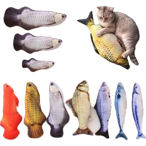 Creative 3D Fish-shaped Cat Toy Gift Cat Mint Fish Filled Pillow Doll Simulation Dog Toy Pet Toy Pet Soft Plush 30cm 40cm Velvet