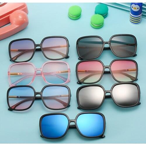 Square Children Sunglasses Fashion Kids Sun Glasses Boys Girls Colorful Gradient Eyewear Unisex Vintage Mirror Goggle UV400