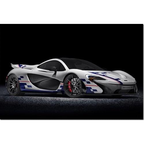 McLaren P1 Prost Supercar Poster Wall Picture for Living Room Wall Art Canvas Cloth Fabric Print Painting