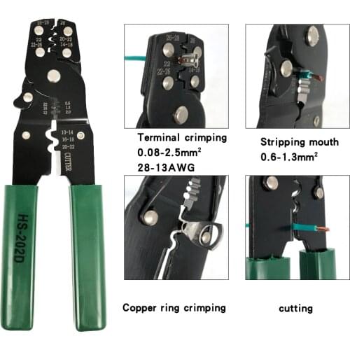 Multifunction Pliers 180mm 7inch Crimping Stripping Cutting Mini Tools DuPont copper ring Insulation Tube Terminals