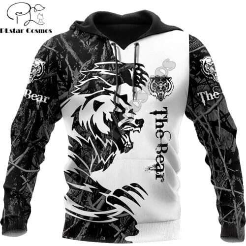 Bear Tatoo 3D All Over Printed Fashion Hoodies Men Sweatshirt Unisex Zip Pullover Casual Jacket Tracksuit DW0244 Drop shipping