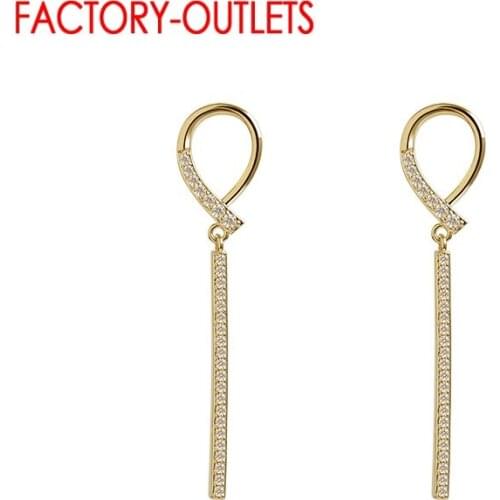 Romantic Genuine 925 Sterling Silver Geometric Elements Long Tassel Drop Earrings Women Birthday Party Female Wedding Jewelry