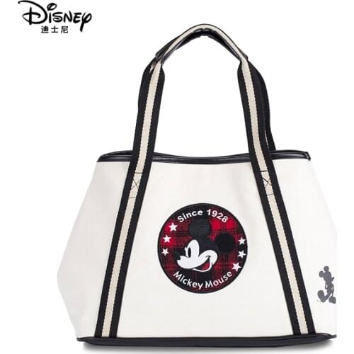 Disney Mickey Mouse New Canvas Bag Female Large Capacity Diaper Bag Fashion Travel Bag Shoulder Bag Tote Bag