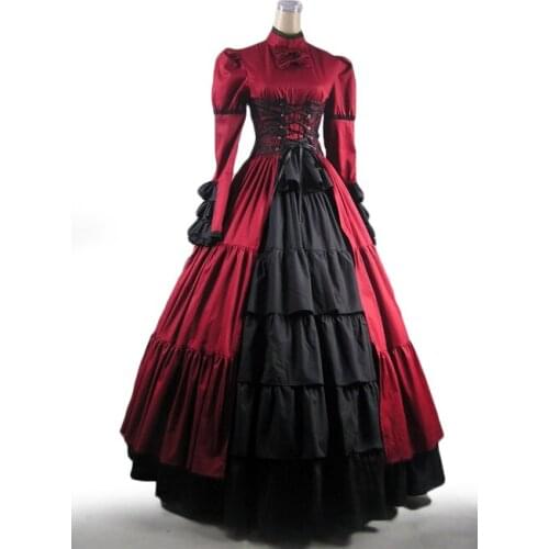 New wine red cotton multi-layer lolita cake dress skirt dance cosplay costume can be customized