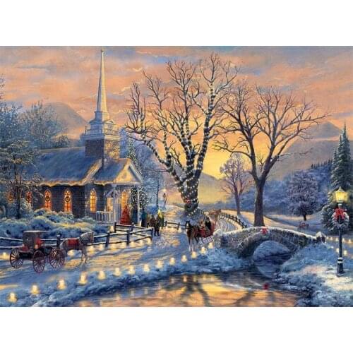 Oneroom Dmc Cross stitch series Home decoration 14/16/18/28 Diy Needlework kits embroidery Cross stitch kit Snowing